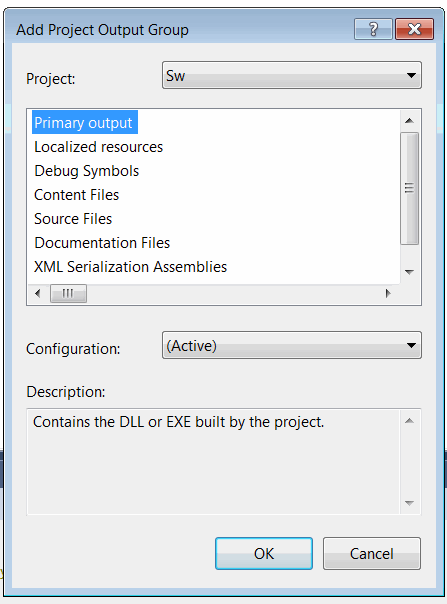 Adding primary outputs to setup project