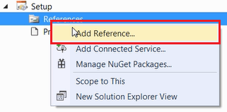 Add Reference... context menu command