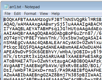 Base64 encoded array