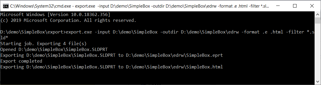 Exporting process console output