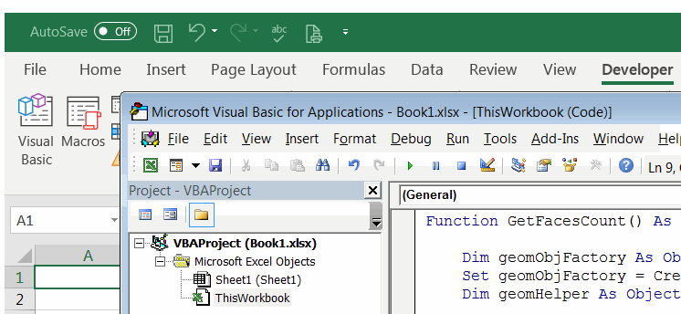 Macro to call SOLIDWORKS add-in API from Excel