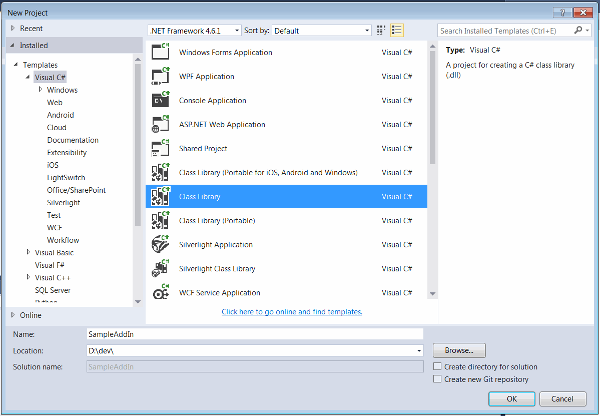 Creating new type library project in Visual Studio