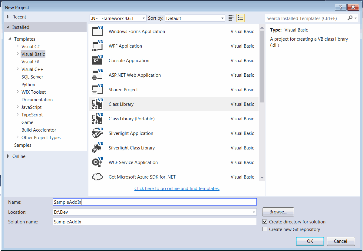 Creating new type library in VB.NET project in Visual Studio