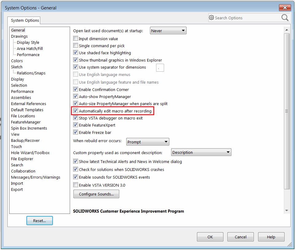 Option to automatically edit macro after recording