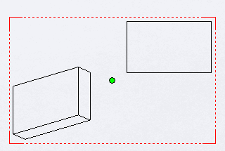 Point created in the center of the drawing view