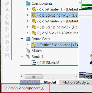 Quantity of selected components displayed in the status bar