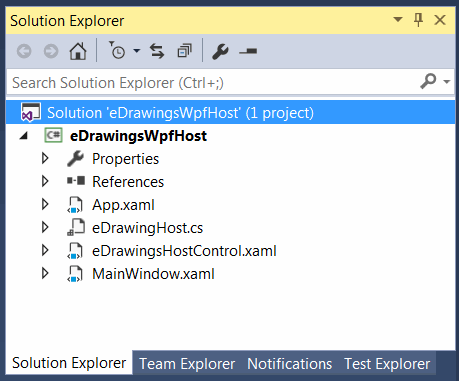 eDrawings WPF solution tree
