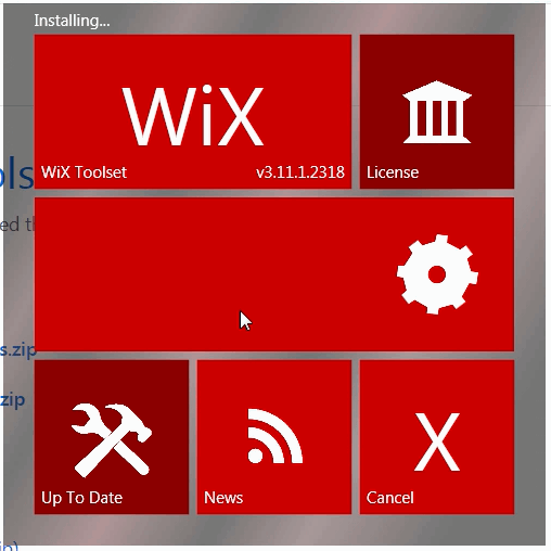 WiX installation dialog