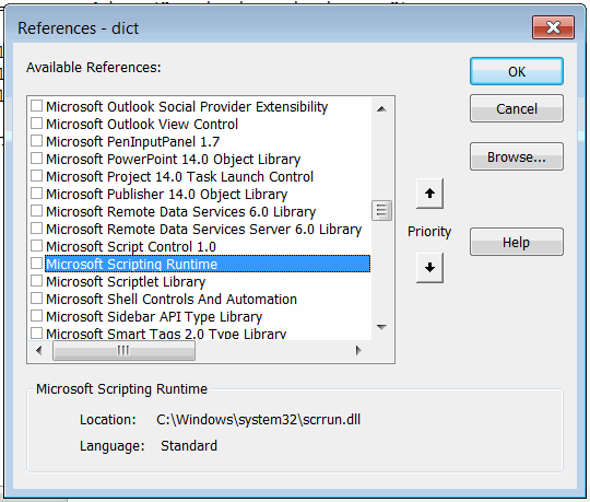 Microsoft Scripting Runtime 引用